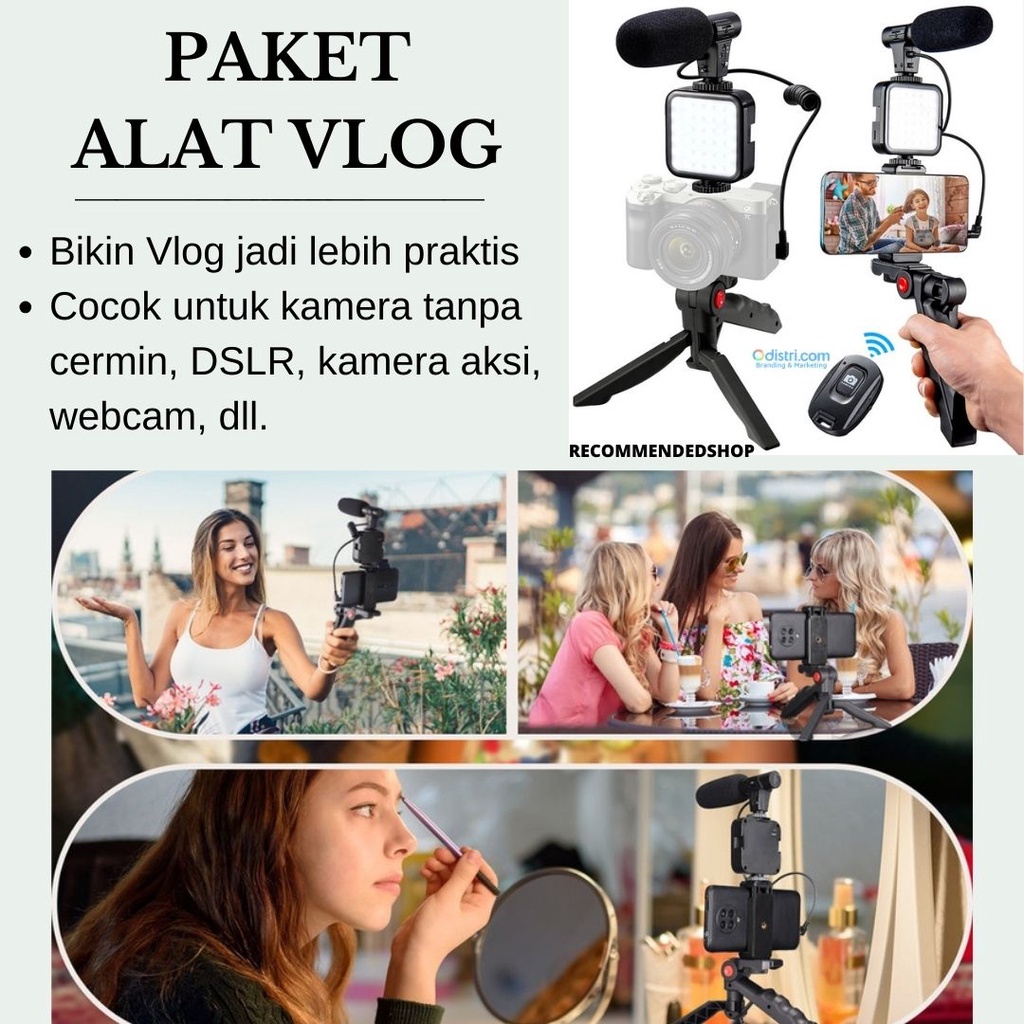 Kit Pembuatan Video AY-49 dengan Alat Vlog untuk HP Paket Youtuber Lengkap dengan Alat Vlog dan Kont