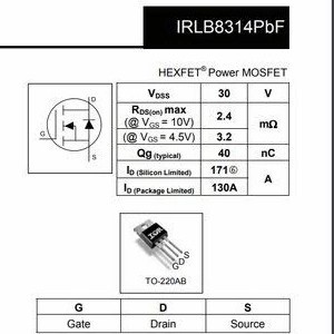 IRLB8314 IRLB 8314 Mosfet Original Infineon Subtitusi IRLB3034 To-220