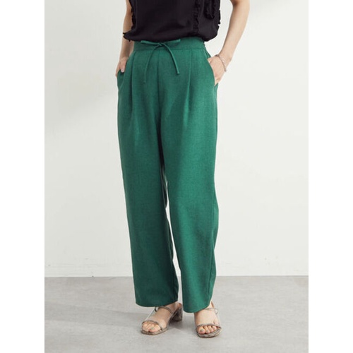 Celana Wanita - Bobo Tokyo - Romana Hemp Tone Straight Pants Green