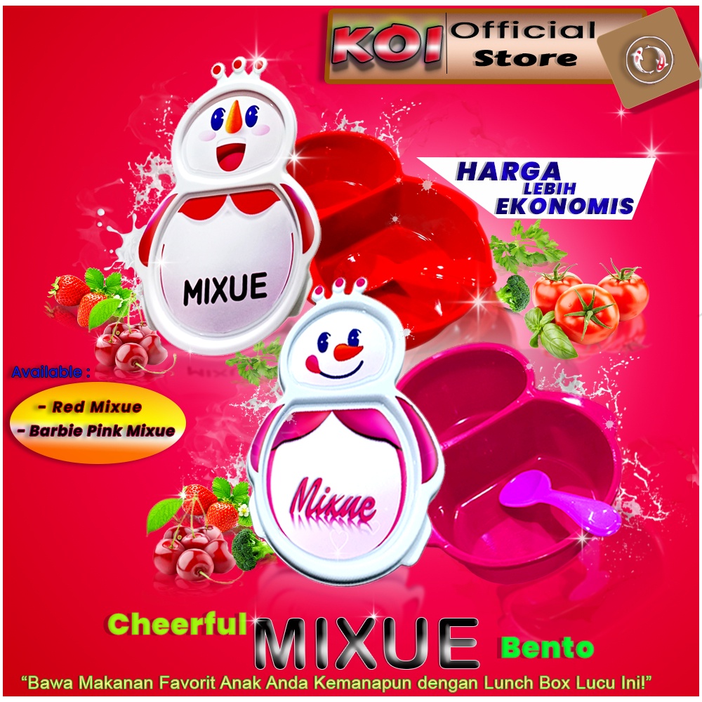 Koi Official - Cheerful Mixue Bento Kotak Bekal Praktis Lunch Box Mixue Menyenangkan untuk Anak