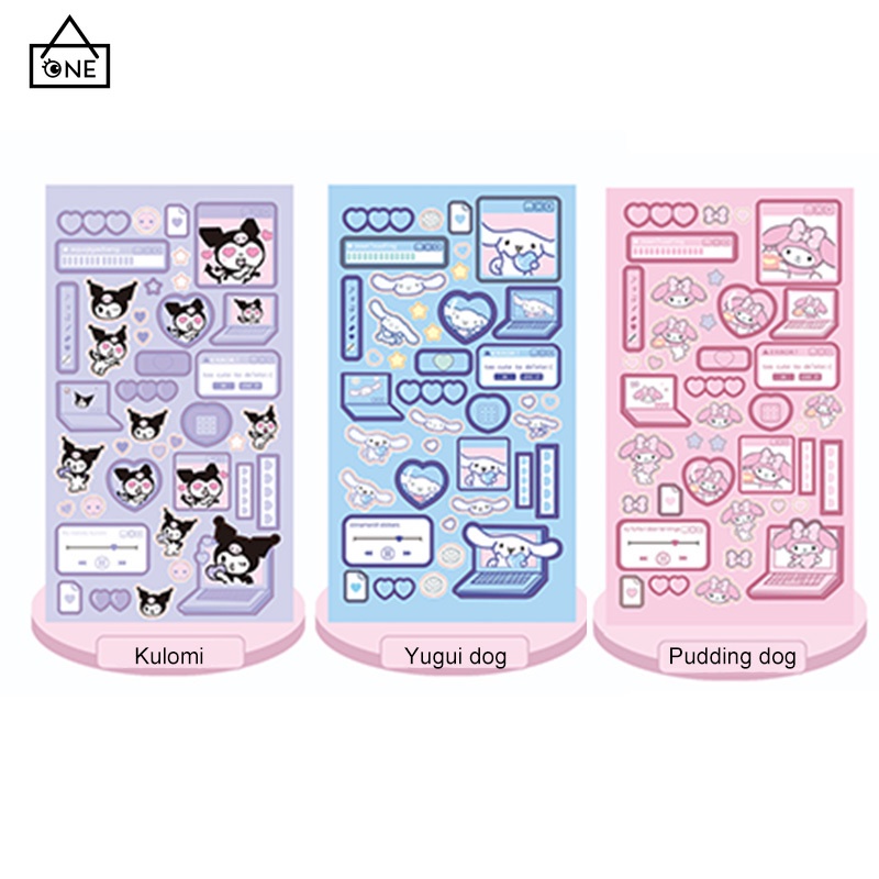 

COD❤️Kuromi Cinnamoroll Flash Diy Stiker Akun Tangan Akun Kartun Bahan Set -a.one
