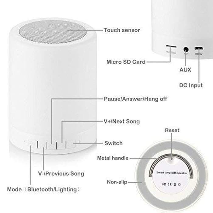 Speaker Bluetooth Portable Multi Touch Lamp Micro SD Slot CL-671 Desain Menarik dan Bermacam Warna