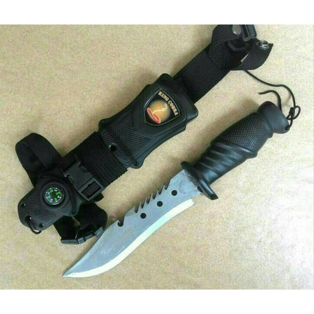 ARMYJAYAABADI  EXCLUSIVE PISAU KING COBRA COMPAS - PISAU TNI KING COBRA - PISAU SURVIVAL Samaran Rum