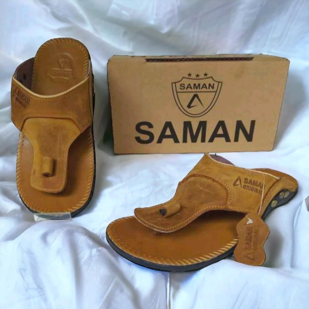 SAMAN JTB - SANDAL PRIA KULIT ASLI 100% ORIGINAL FULL KULIT KUALITAS SENDAL TERBAIK MODEL JEPIT