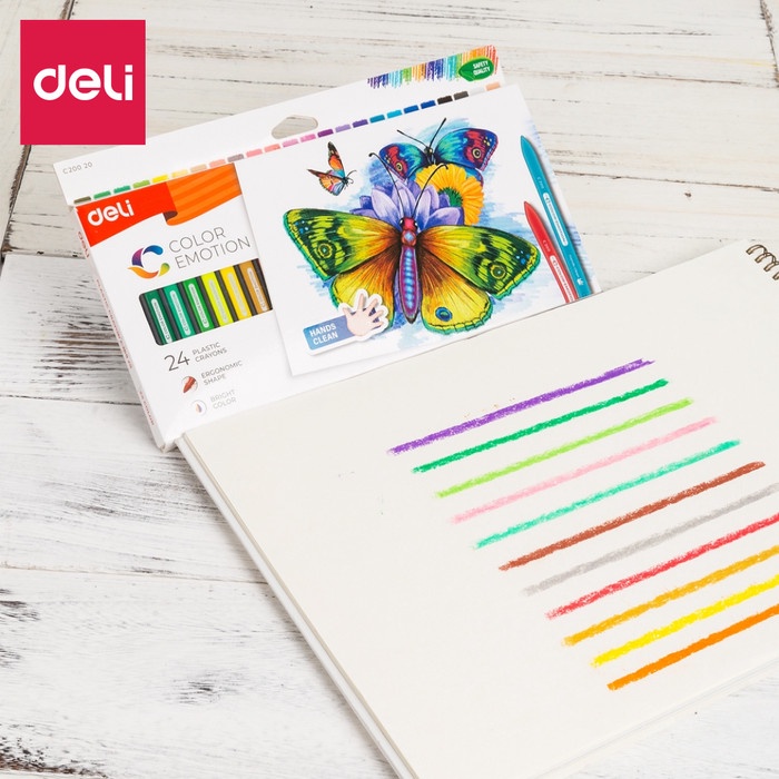 

Deli C200 Plastic Crayon Krayon Segitiga Ergonomis - 12 / 18 Warna - 18 Warna