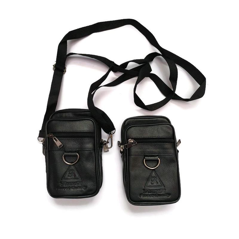 Tas Kulit Asli Slempang Kecil / Tas Hp / Tas Slempang Pria Wanita / Tas Mini / Tas Slempang Sepedah 