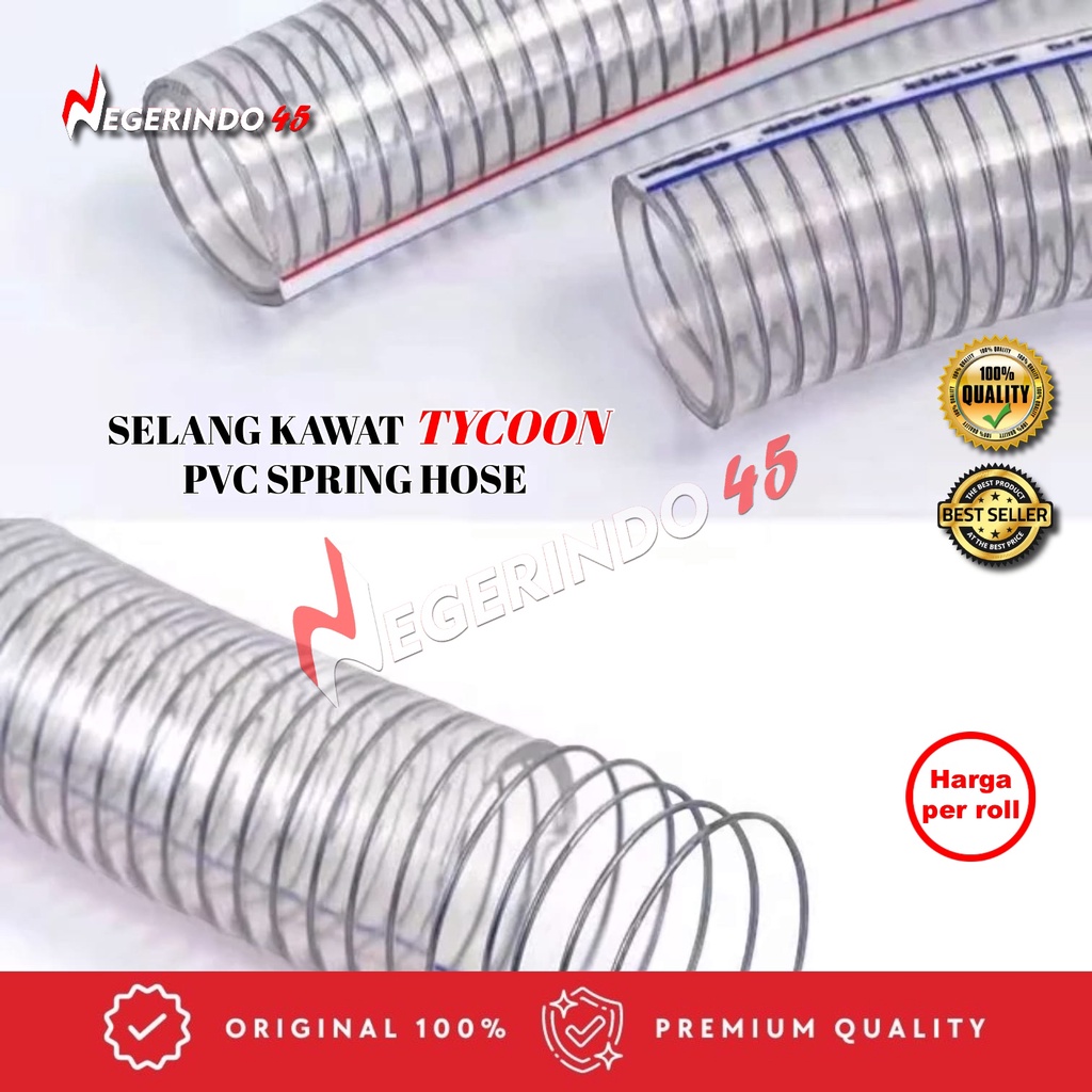 SELANG KAWAT 5/8" / 3/4" ( PER ROLL ) SELANG RADIATOR MOTOR SELANG PERTAMINI TYCOON PVC SPRING HOSE 