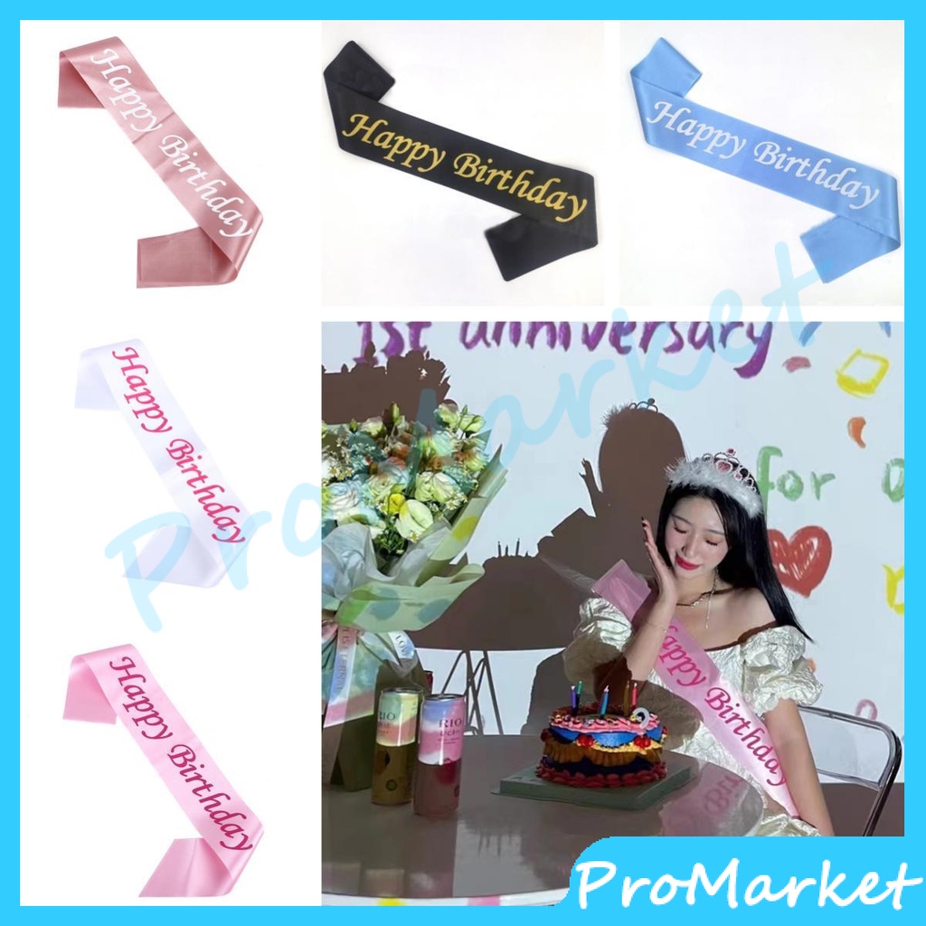 Tali Bahu Ulang Tahun Balon Balon Ulang Tahun Dekorasi Ulang Tahun / Selempang Happy Birthday SABLON