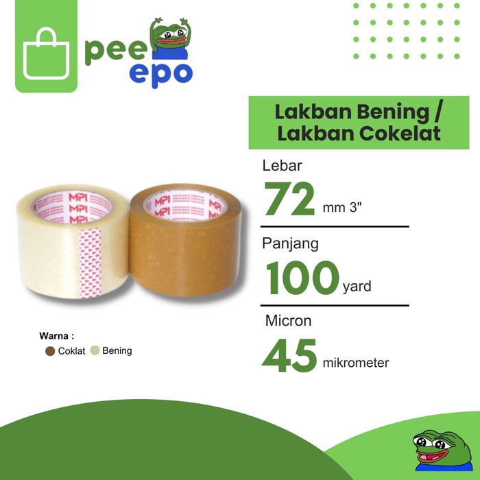 

Lakban Bening / Lakban Cokelat 72 mm x 100 Yard Master Pack Indonesia