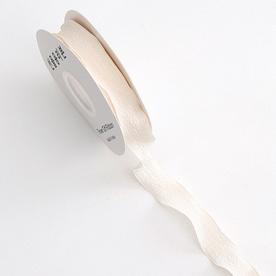 

RUMAH KRAVE - Twill Ribbon Pita Kain Matte 2,5cm x 10yard wave ruffle - Orange