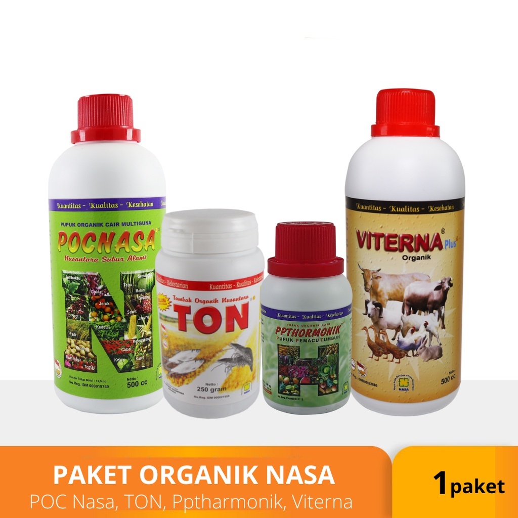 PAKET PERIKANAN ORGANIK NASA LENGKAP (TONK - VITERNA - NASA - HRN) - PAKET PETERNAKAN IKAN NASA - PA