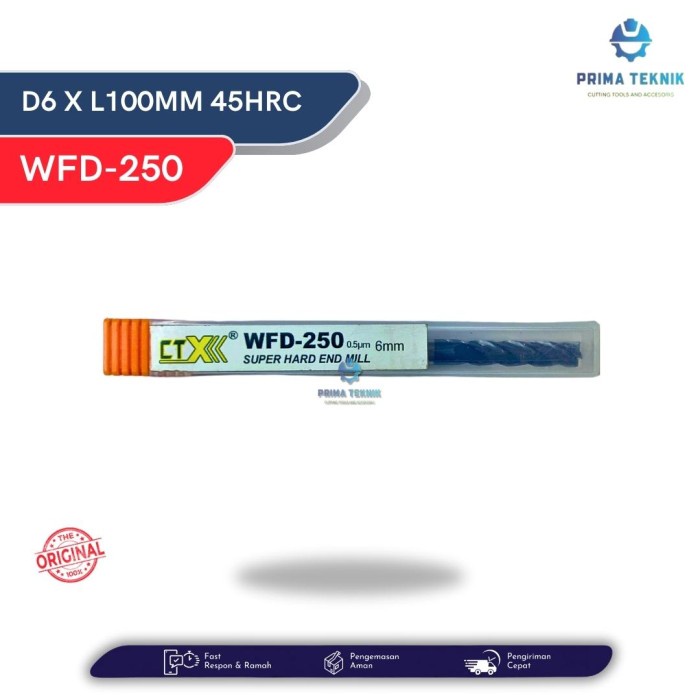 Endmill D6 x L100mm 45HRC WFD - 250 || Merk CTX