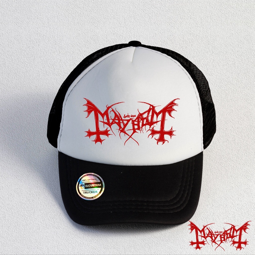 MAYHEM / TOPI METAL / TOPI BAND /TOPI DISTRO/HAT/TRUCKER DISTRO  / TRUCKER BAND/TOPI JARING DISTRO/T