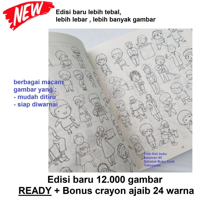Terlaris ✨ - Buku Menggambar dan Mewarnai Step by Step 8000 10000 gambar