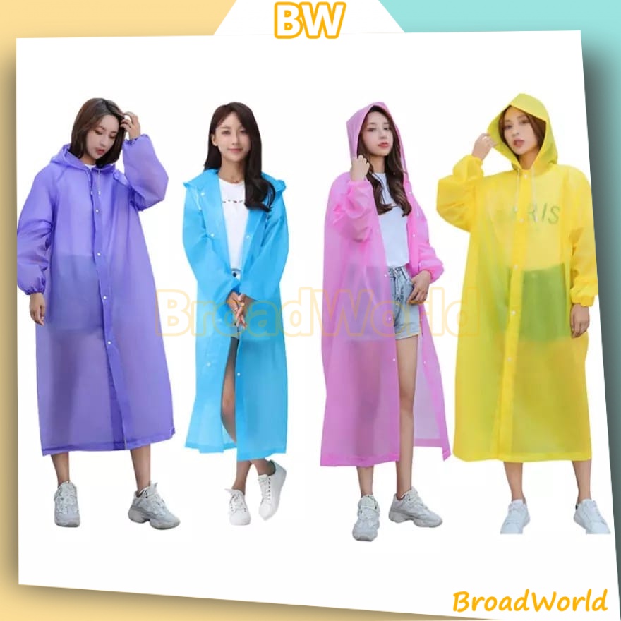 Jas Hujan Eva Transpant Tebal Dewasa Korea Poncho Pria Wanita Universal / Jas Hujan Terusan Eva Full