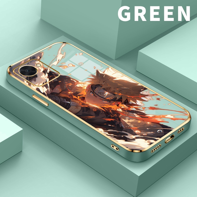 Golden Chromic Plating Case hp For Realme C30 C30s Narzo 50i Prime C31 C33 C33 2023 C35 Narzo 50A Pr