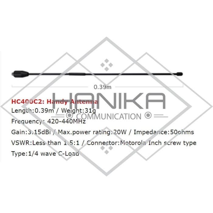 [AN] Diamond HC400C2 Antena HT Ori CP1300 CP1660 GP328 XiR P3688 Motorola