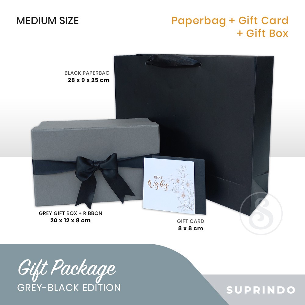 

Premium Gift Set Paper Bag + Kotak Kado + Kartu Ucapan (MED, ABU)