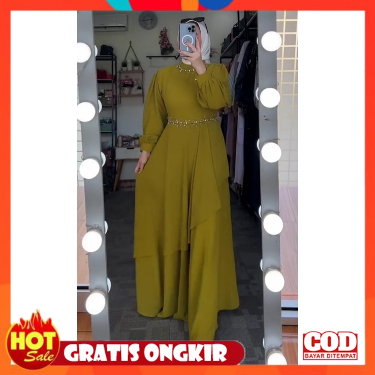 KAIN ADEM HALUS TEBAL / SEREN DRESS WANITA MUSLIM JUMBO LD 110 GAMIS CERUTY BABYDOLL DRESS PESTA KON