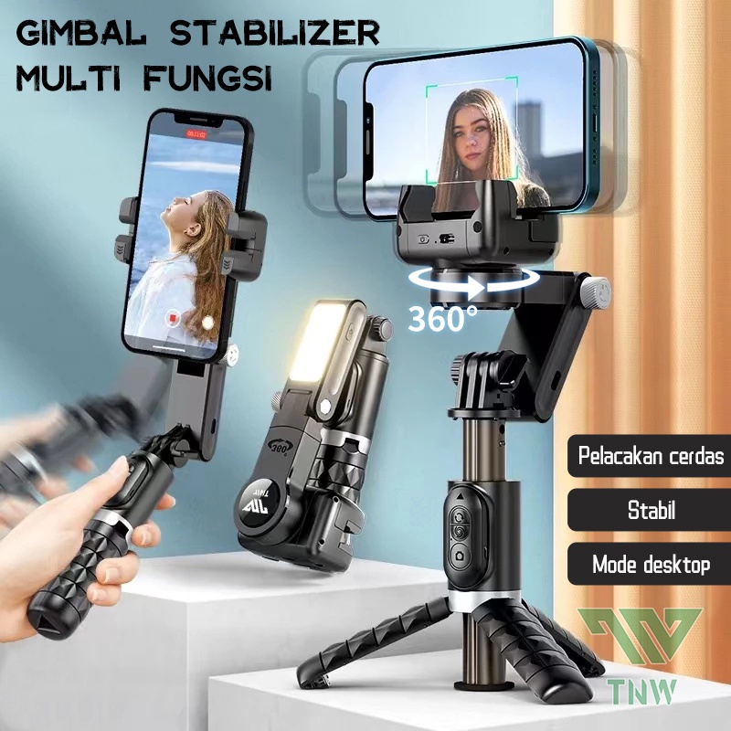 TNW-Q18 Gimbal Stabilizer Handphone Gimbal Hp Stabilizer Tongsis Hp Bluetooth Tripod