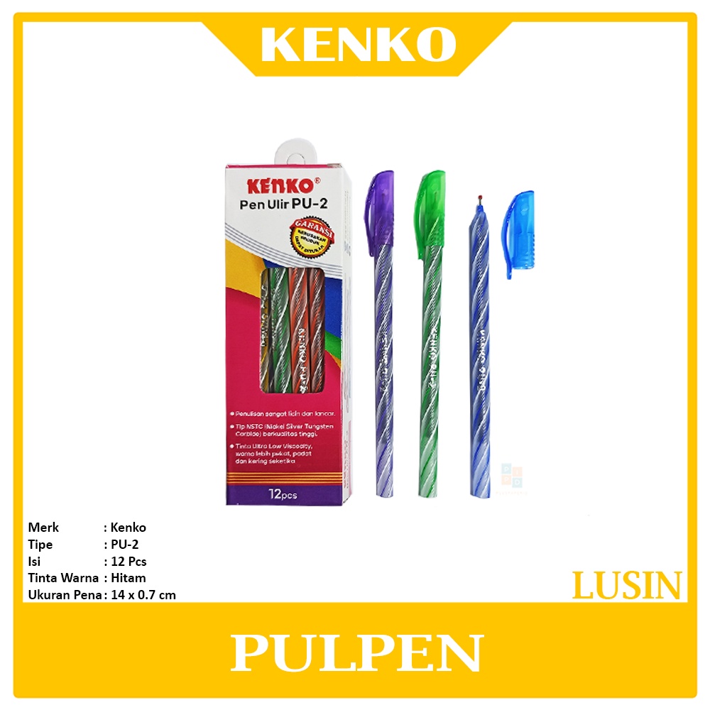 

Kenko - Pulpen Pen Ulir PU-2 Warna Hitam - Lusin