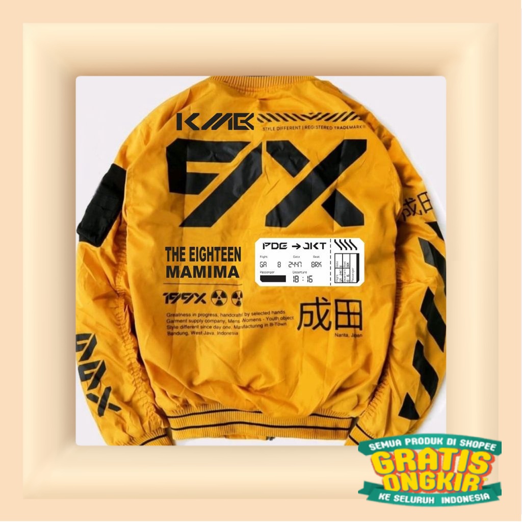 Jaket TECHNICAL BOMBER JACKET - NARITA (mustard yellow)/ Black tosca 2 3 warna