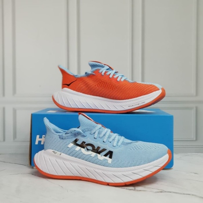 Terlaris ✨ -SEPATU HOKA CARBON X3 ORIGINAL/SEPATU RUNNING PRIA/SEPATU HOKA PRIA - Navy, 44