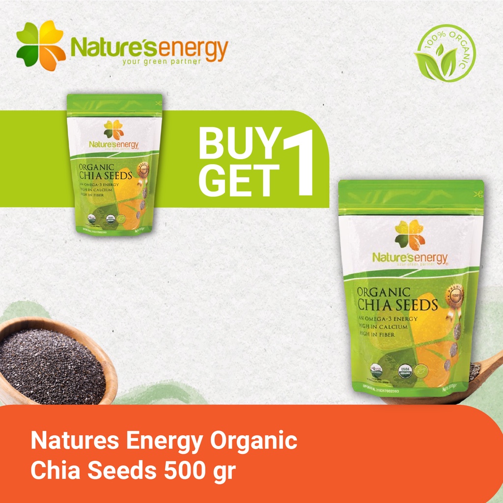 

Natures Energy Organic Chia Seeds 500 gr Buy 1 Get 1 Free