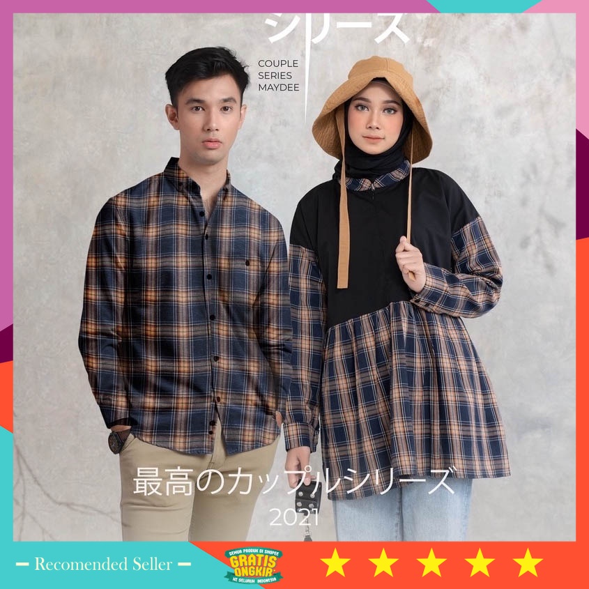 ⭐⭐⭐⭐⭐ Baju Couple Remaja Setelan One Set Murah / DGM Fashion Kemeja Flanel Couple kemeja couple baju