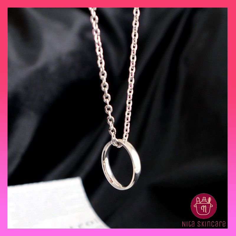 Kalung Liontin Pria Wanita Model Nori Cincin Warna Silver