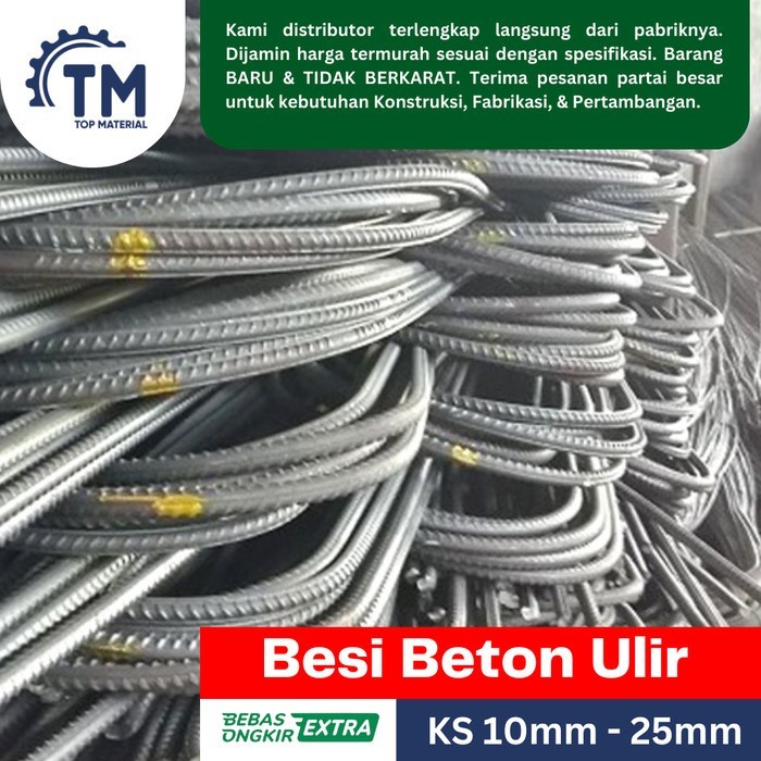 Besi Beton Ulir Merek KS 10mm - 25mm x 12M Full SNI