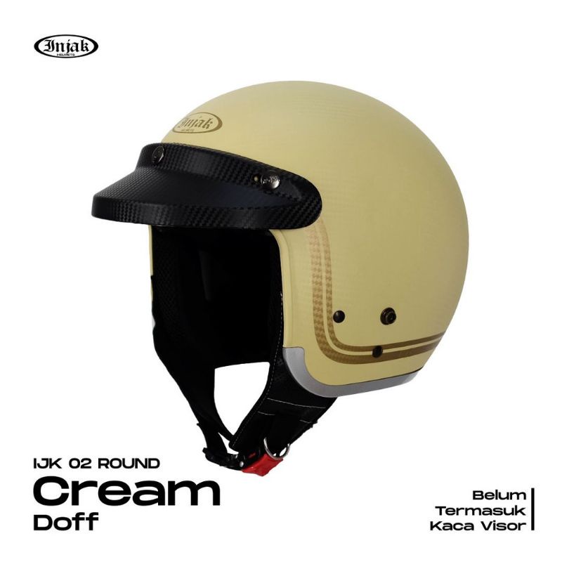 HELM INKO RETRO CARBON BLACK DOFF INJAK ORIGINAL SNI