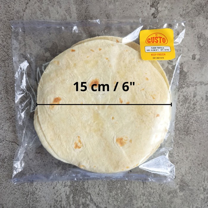 

GUSTO White Flour Tortilla 15 cm 10 pc Kebab Wrap Taco 6 inch