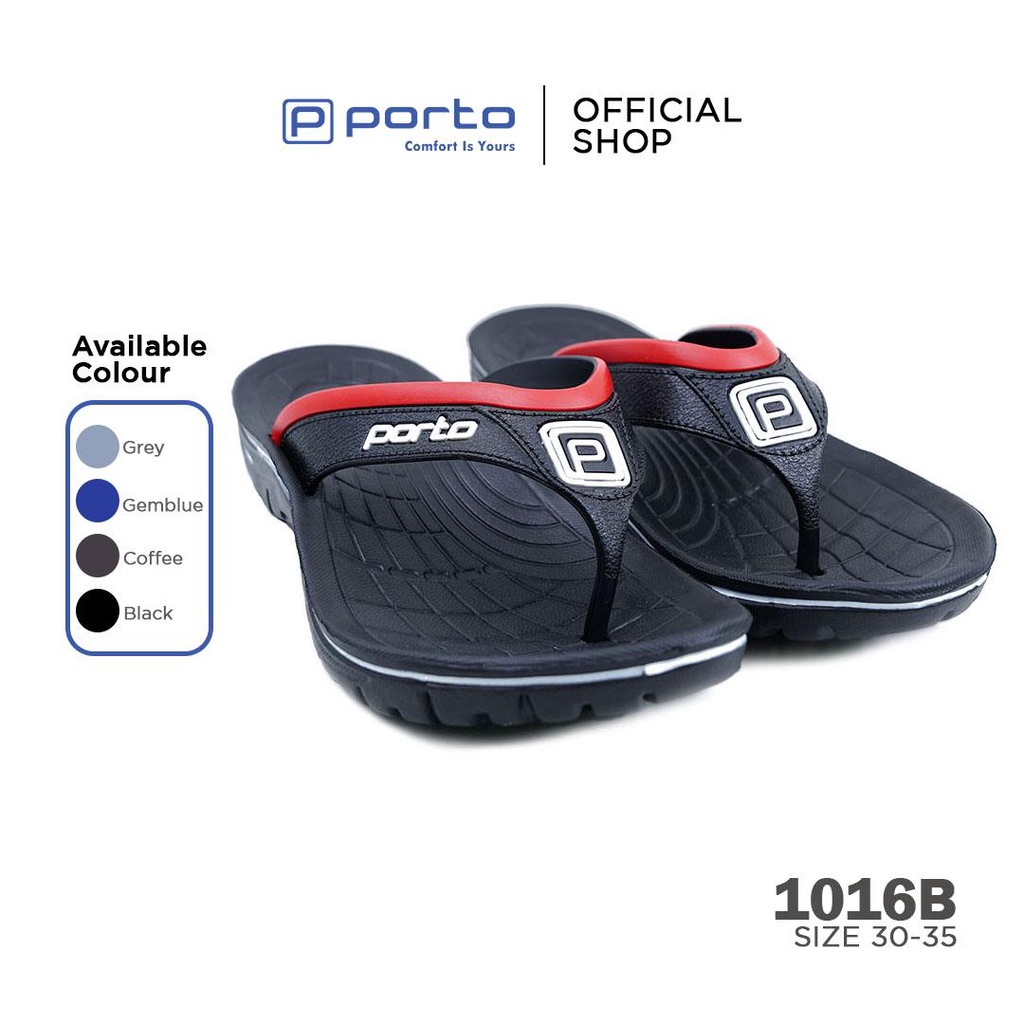 Porto - Sandal Anak Laki Pria Umur 5-8 tahun Sandal Jepit Anti Slip Anti Jamur 1016B