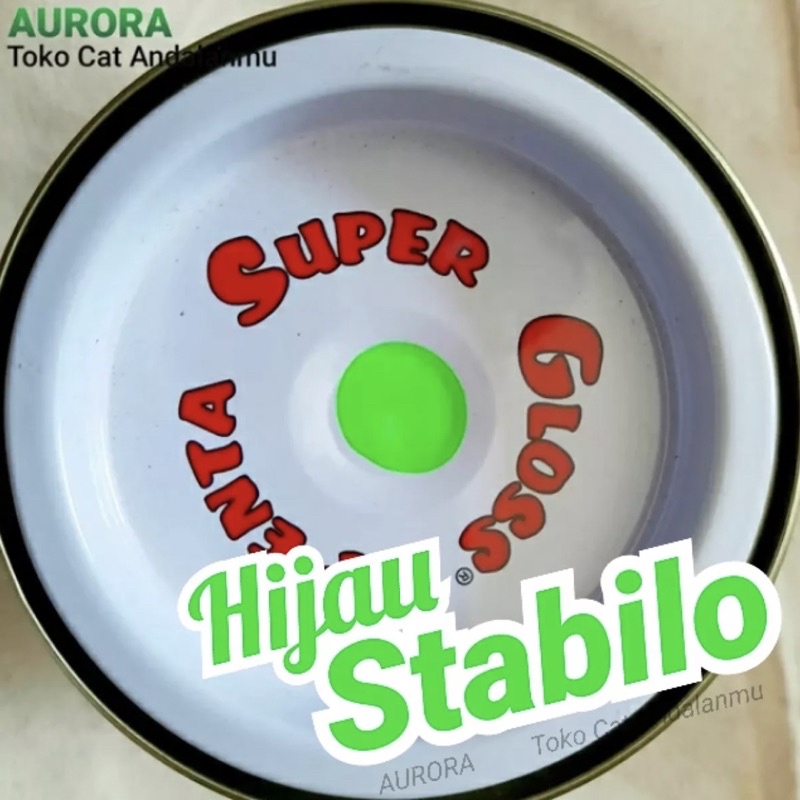 Cat Penta Super Gloss NC Light Green Fluorent 200ml dan 1kg Hijau Stabilo / Fluorescent Nyala Terang