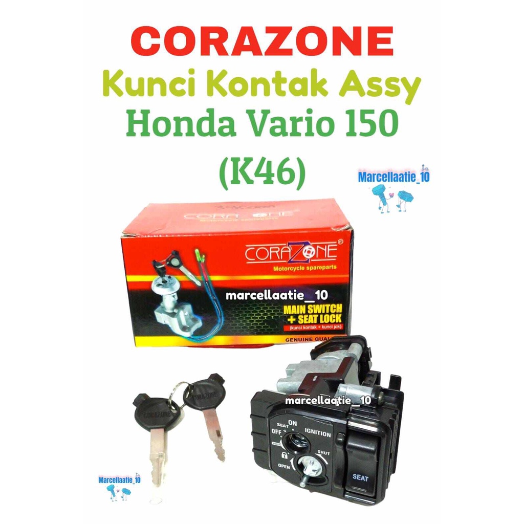 1 SET CORAZONE KUNCI KONTAK ASSY HONDA VARIO 150 / K46 KUNCI KONTAK MURAH MOTOR VARIO MAIN SWITCH SE