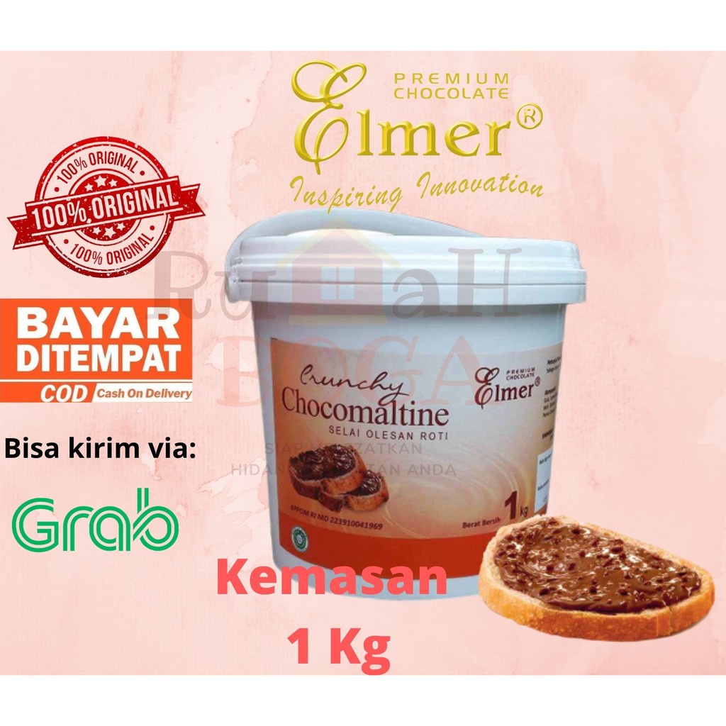 

COD Selai Roti Coklat Cokelat ELMER Chocomaltine Choco Crunchy Crunch 1 kg