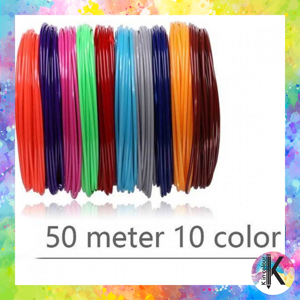 

3D Pen Filaments PLA 1.75mm 10 Colors 5 Meter -BK597