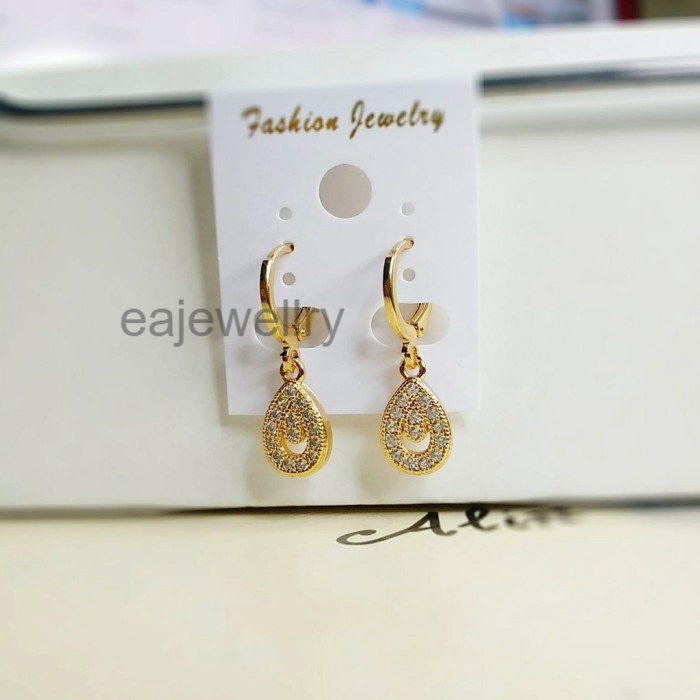 XUPING Anting Juntai Lapis Emas 24 Karat Wanita Dewasa