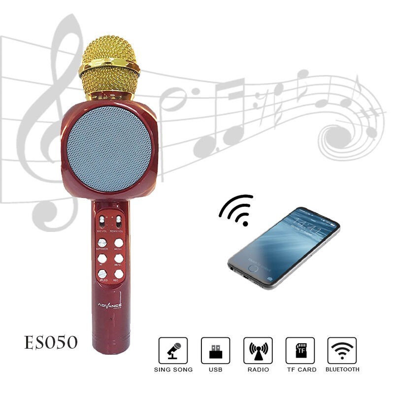Speaker ES050A Mic Karaoke Bluetooth Portable Advance