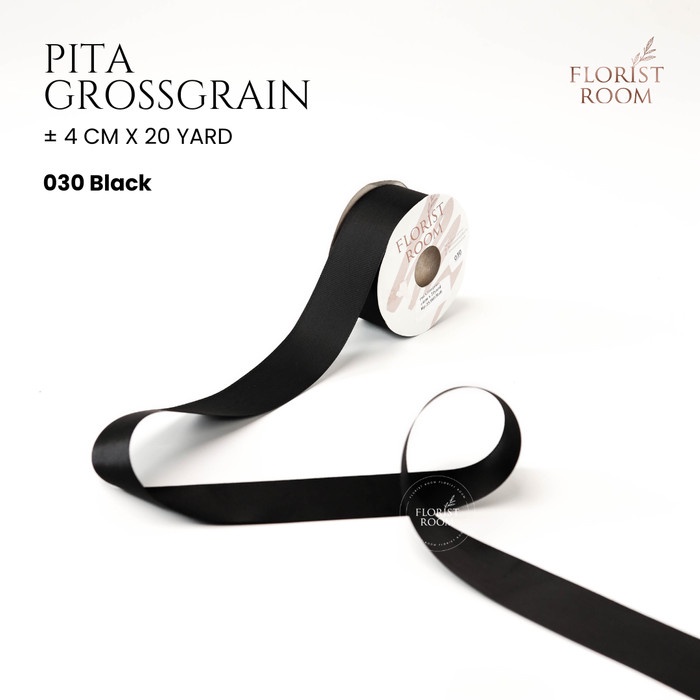 

Pita Grossgrain ±4cm x 20 Yard - Ribbon - Pita Kado - 030 Black