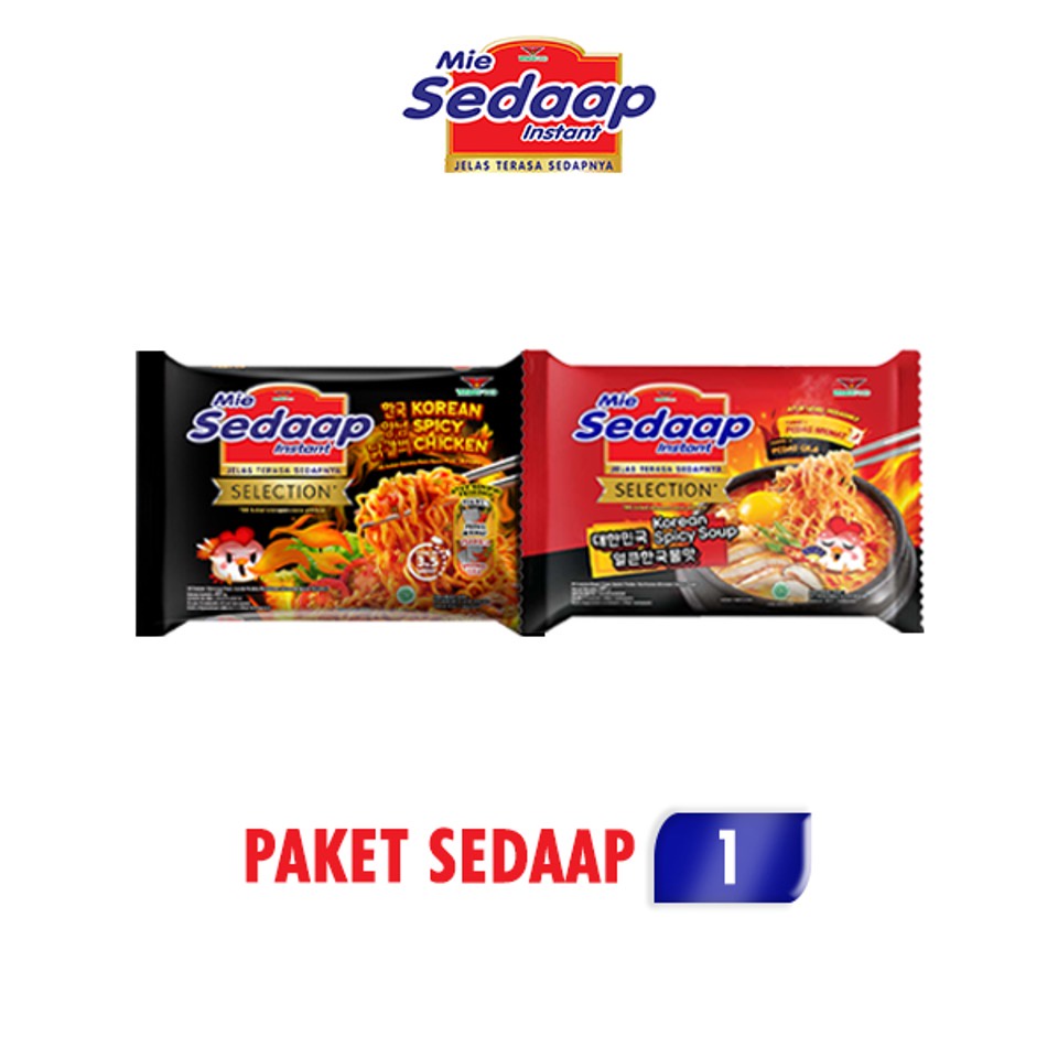 

Sedaap Korean Spicy Chiken + Sedaap Korean Soup - Paket Sedaap 1