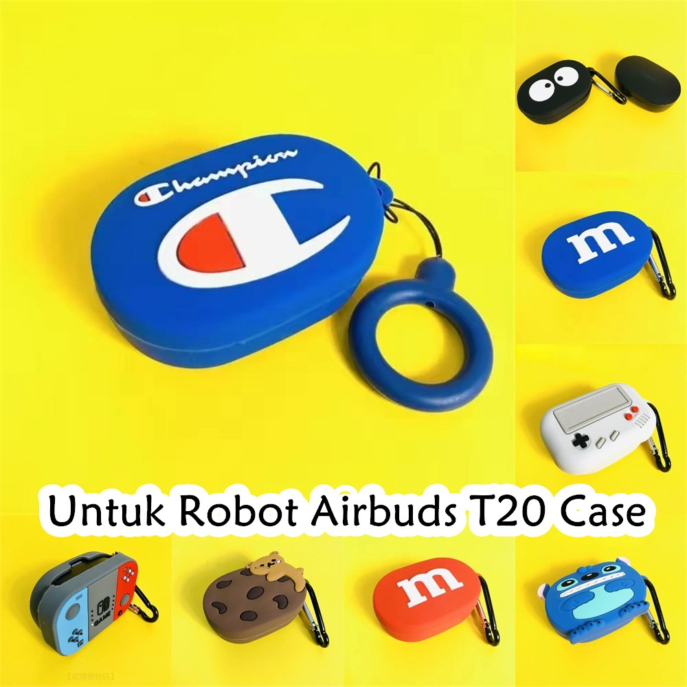 Umstore Untuk Robot Airbuds T20 Case Kartun Beruang kue Soft Silicone Earphone Case Cover