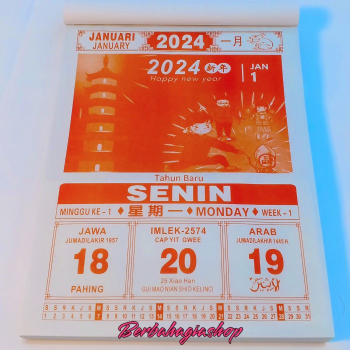 

Kalender Chinese Harian Sobek Tahun 2024 Ukuran Jumbo Besar Lokal New