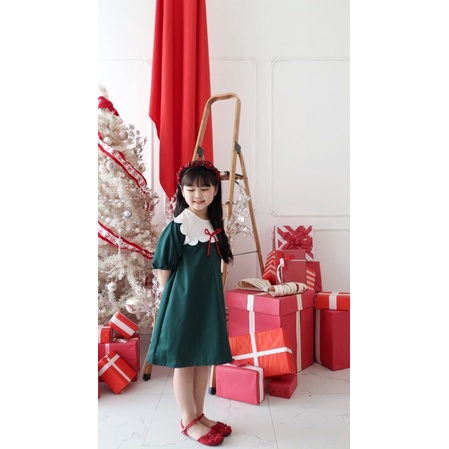 Littlekisses: Garland Dress (Dress Natal Hijau Anak & Dewasa)