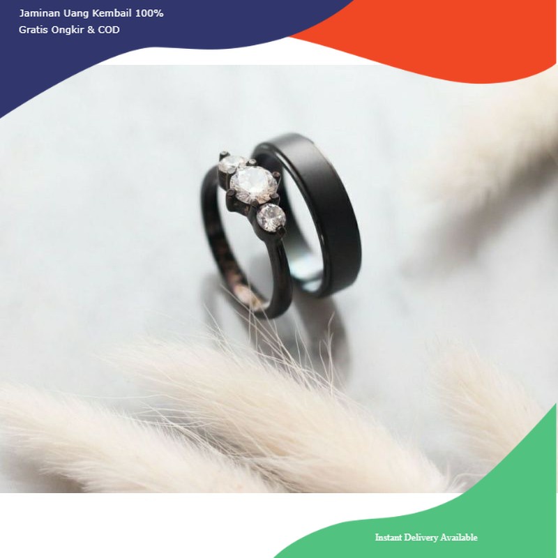 Cincin perak lapis rhodium cincin couple perak warna hitam cincin hitam couple murah