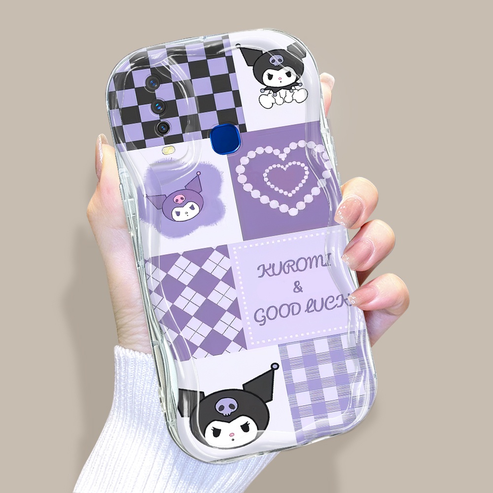 Casing Hp Untuk Vivo Y12 Y15 Y17 1902 Phone Case Softcase Soft Kesing Kartun Custom Lattice Love Hea