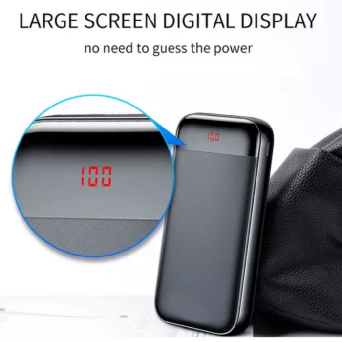 Xon Optimus power bank  murni mini slim tipis 20000mah - hitam