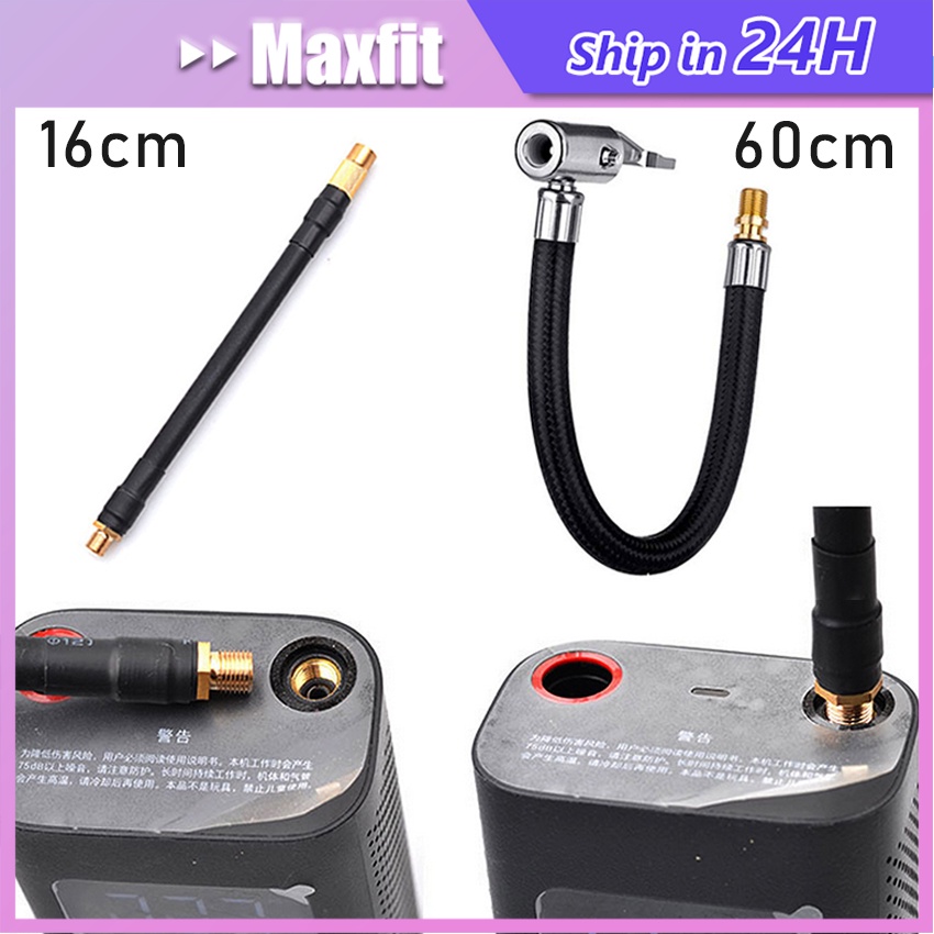 16/60 Cm Selang Pompa Angin Ban Elektrik Xiaomi Mijia Air Pump Selang Extension Pompa Angin Dengan V