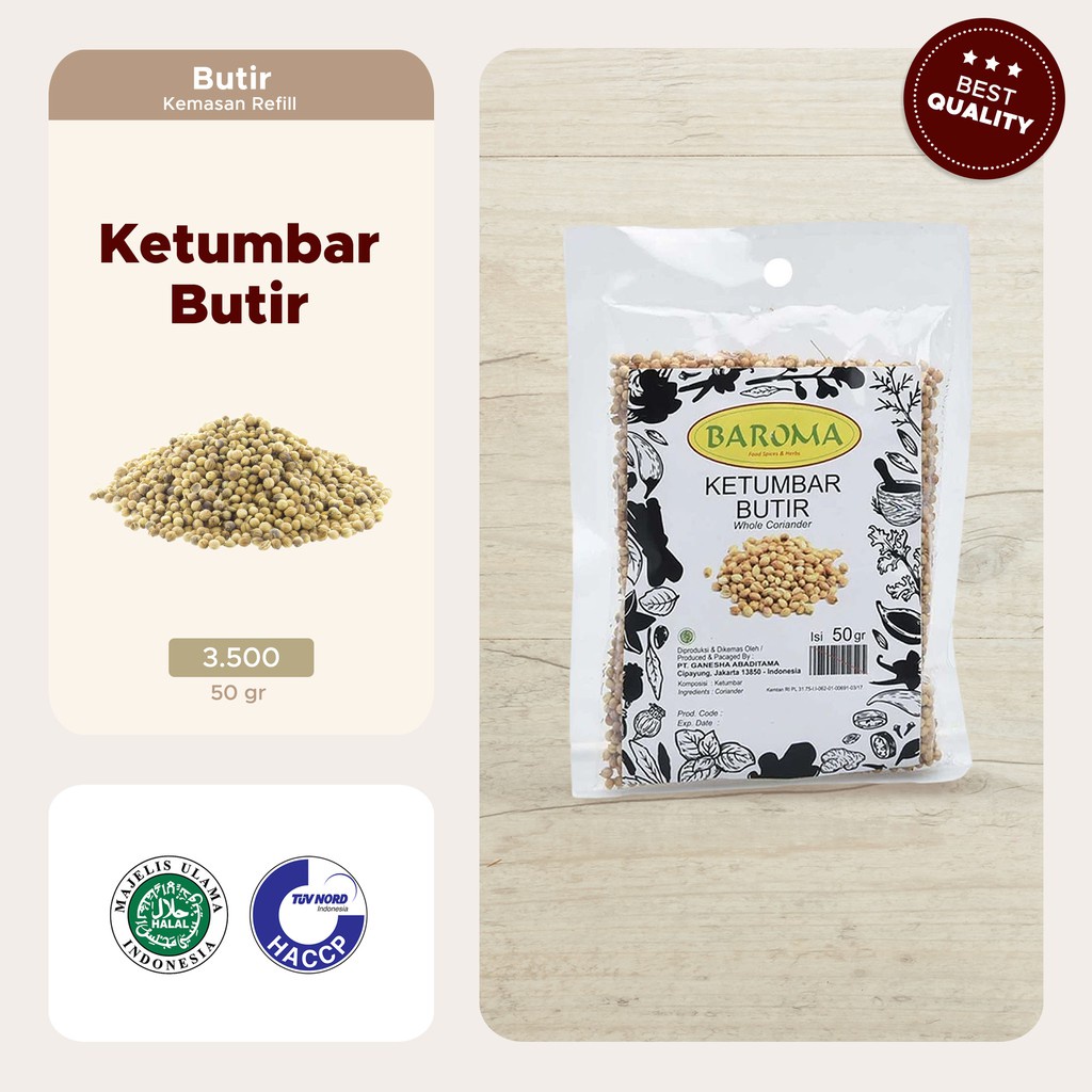 

Baroma Ketumbar Butir Bumbu Masak [50 g] Refill